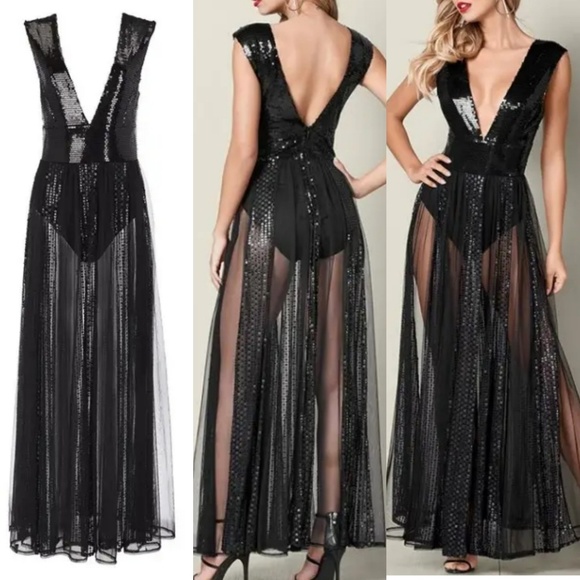 Sheer Sequin Dress - Picture 4 of 6